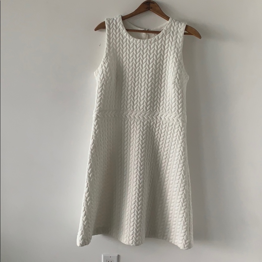 Loft White Fit and Flare Dress